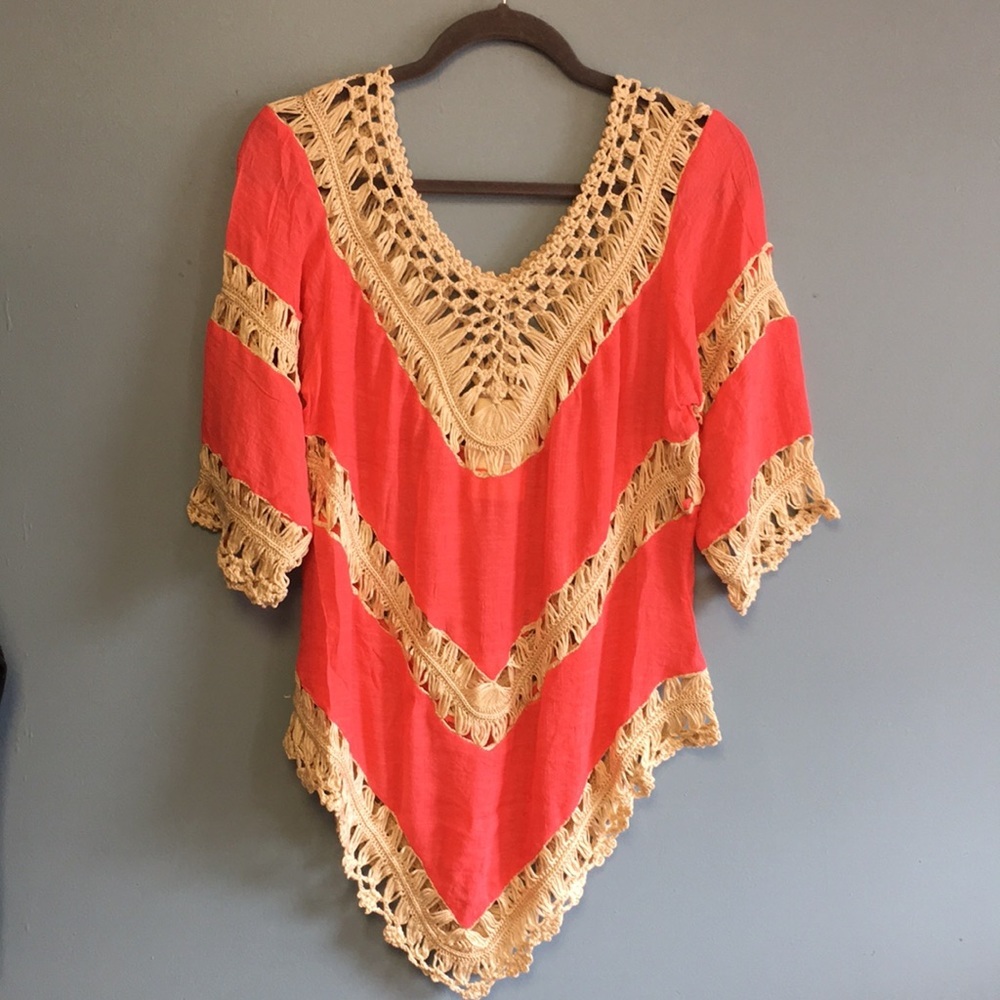 Miracle Cotton and Rayon Blouse/Cover-up: Size Small